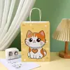 Bolsas de Regalo de Dibujos Animados con Gatitos, Cachorros, Elefantes y Leones; Souvenirs del Zoológico y Mundo Submarino; Bolsas de Regalo de Papel Kraft para el Festival de Medio Otoño