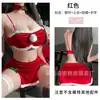 Ropa Interior Sexy Sexy Rojo Festividad Navideña Top con Tirantes Falda Tentador Año Nuevo Uniforme de Año Nuevo