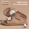 Sandálias de verão femininas Sanrio para uso externo com estampa de leopardo, chinelos leves antiderrapantes para banheiro interno para mulheres