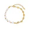 Diseño de Moda Pequeño Amor Super Flash Nariz de Cerdo Perla Acero Titanio Pulsera Pulsera Delgada Minimalista para Mujer Joyería Primero Simple