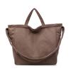 Bolsa Tote Simples de Veludo Estilo Coreano para Mulheres 2025 Inverno Grande Capacidade Versátil Casual Estudante Aula Bolsa de Ombro Bolsa de Trabalho