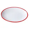 Platos de melamina, grado comercial, diseñados para restaurantes, redondos, aptos para servicio tipo buffet, hoteles, banquetes y cocina a pequeña escala; plástico, estilo nórdico, bicolor y duradero