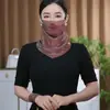 Nuevo Vel de Protección Solar de Verano Cuentas Colgantes de Colores Bufanda Multifuncional Bufanda de Seda Máscara Veil de Protección Solar de Verano Una Pieza Mujeres