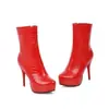 Botas de combate ligeras para mujer para otoño e invierno, botas de cuero impermeables de plataforma de corte bajo con punta redonda y cremallera lateral, botas versátiles de talla grande para mujer