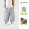 Calça Infantil Masculina Dudu, Roupa Esportiva de Outono, Calça Longa Infantil, Calça Casual Soltinha de Bebê para Outono, Calça Versátil Macia para Criança Pequena