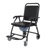 Fabricante Negro Multifuncional Silla de Inodoro Doméstica Silla de Inodoro Portátil Silla de Ruedas de Cuatro Ruedas Plegable Silla de Inodoro para Ancianos