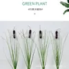 Capim dos pampas artificial de haste única transfronteiriço, capim-dos-lagos, capim-cebola, velas-d'água, plantas verdes artificiais para decoração de paisagismo de hotel e shopping