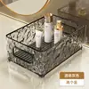Caixa Organizadora de Cosméticos, Cesta Organizadora Transparente com Padrão de Gelo para Lavatório, Suporte de Armazenamento para Organizar Artigos de Higiene Pessoal e Produtos de Skincare