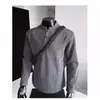 Nova camiseta retrô masculina de outono com manga longa e padrão de ondas, top casual moderno para atividades ao ar livre