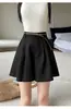 Calça-saia plissada de cintura alta, calça de algodão e linho bordada estilo coreano casual em linha A, novos shorts versáteis de verão 2026 A12917