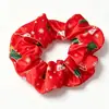 Goma para el pelo navideña transfronteriza, scrunchie estampado más vendido en Amazon, accesorio para el pelo de moda con ambiente de Año Nuevo rojo