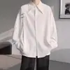 Camisa Masculina da Marca Tendência Guofeng Nova Chegada Primavera e Outono Solta Versátil Cor Sólida Moda Casual Camisa Jaqueta Nicho High Street