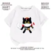 Camiseta de Dibujos Animados Gato Negro Sheriff Linda Animación Manga Corta para Hombre y Mujer Ropa de Estudiante Camisa de Verano para Niños de Media Manga Holgada