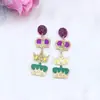 Aretes Personalizados de Corona de Carnaval Aretes de Máscara de Estrella Aretes Acrílicos Estampados Aretes para Mujer