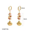 Pendientes de Grava Natural Estilo Ins Europeo y Americano Pendientes de Acero Inoxidable Diseño de Nicho para Mujer Pendientes de Acero de Titanio Asimétricos Pendientes