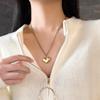 Colar de aço titânio em formato de coração feminino amor corrente estendida clavícula não desbota doce corrente de suéter simples Rede popular maré atacado