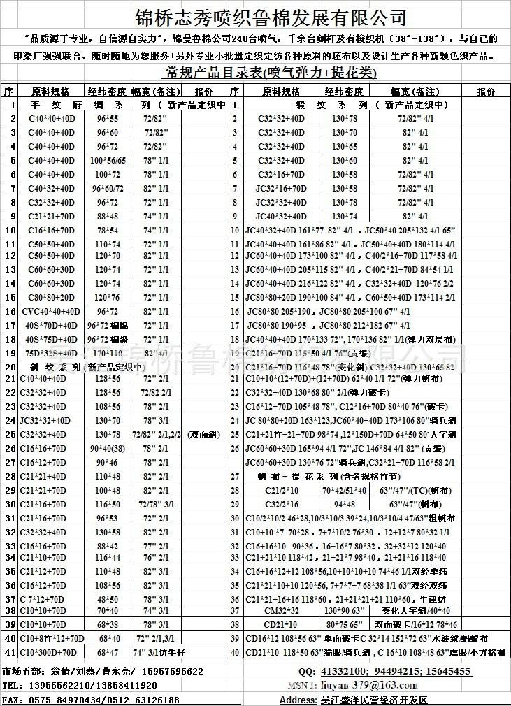 2011坯布目录(有弹类)