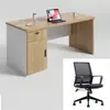 Mesa de escritório moderna e simples, conjunto de mesa e cadeira para uma pessoa para funcionários do escritório, mesa de gerente, pequena estação de trabalho para funcionários