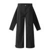 Pantalones Casuales de Diseño de Nicho Yongfang de Dos Piezas Falsas Apilados con Dobladillo para Hombres y Mujeres Pierna Ancha Rectos Retro Otoño e Invierno Pantalones de Paracaidista