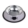 Comedero para Mascotas de Acero Inoxidable Antivuelco, Comedero Antideslizante para Gatos y Perros, Comedero de Alimentación con Impresión Colorida, Fácil de Limpiar y Resistente a Mordeduras
