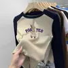De Rong Infantil Menina Crianças Médias e Grandes Camada Interna Patchwork Manga Longa Top Escovado Quente Estiloso Camada Base Outono Inverno Novidades