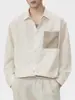 Ropa para Hombre Fengshe / Estilo Verano Old Money Bloques de Color Lino Camisa de Manga Larga Retro Americano Holgada Casual para Hombre