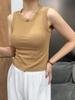 Camiseta sin mangas de algodón con textura, corte ajustado para mujer, para verano. Se puede usar como capa interior o exterior. Camiseta básica sin mangas. Ropa para mujer de Jimo. Disponible con cuello redondo.