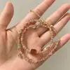 Pulsera Exquisita de Cristal de Fresa de Doble Capa de Fábrica Original para Mujer, Pulsera de Moda y Dulce, Regalo de Cumpleaños para Mejor Amiga, Joyería para Manos