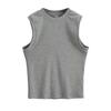Verano 2024 nuevo chaleco básico liso sin mangas chaleco deportivo básico crop de cuello redondo al por mayor