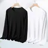 Nueva Camiseta de Manga Larga para Hombre Primavera y Otoño 2026, Cuello Redondo, Color Sólido, Versátil, Moderna, Sudadera con Forro de Felpa