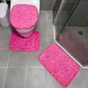 Tapete de Banheiro Absorvente de Água Flanela Antiderrapante para Banheiro Tapete de Vaso Sanitário em Formato U Conjunto para Vaso Sanitário Lavatório Secagem Rápida