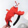 Celebridad de Internet de Joyería Haiyue 2022 Nuevo Rojo Lindo Divertido Langosta Diadema Lavado Facial Divertida Diadema Accesorios para el Cabello Tocado