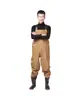 Pantalones de vadeo de media pierna personalizados con algodón grueso integrado, pantalones de vadeo de una pieza de media pierna, pantalones de vadeo para pesca