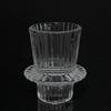Suporte de Vela de Vidro Dupla Face com Listras Verticais Estilo Nórdico Haste Porta-Vela Transparente Recipiente para Vela de Cera Artesanato em Vidro Porta-Vela