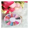 Adornos para uñas fruta arcilla blanda flores en forma de corazón 3 adornos para uñas diy pegatinas para uñas 12 cajas redondas