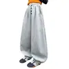 Pantalones de Chándal para Niña Otoño/Invierno 2026 Nuevos Casual Estilo Coreano Niña Mediano/Grande Niño Aterciopelado Espesado de Cuatro Botones Pantalones de Chándal Modernos
