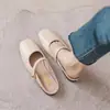 Novas pantufas baixas Mary Jane de bico fechado estilo francês para mulheres, sapatos da moda para usar ao ar livre com solas macias e confortáveis