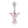 Aço Inoxidável 14G Anel de Umbigo Flor Borboleta Venda Quente Transfronteiriça Amazon Piercing de Umbigo Zircônia Anel de Umbigo Atacado Produtos em Estoque