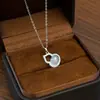 Colar de Cabacinha em Calcedônia Branca Estilo Chinês para Mulheres, Prata de Lei S925, Sensação Elegante e de Alto Padrão, Corrente para Clavícula Clara como Gelo e Delicada