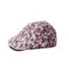 Gorra de béisbol vintage con estampado de leopardo para mujer, gorra de béisbol de felpa para otoño/invierno, boina reversible de moda