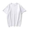 Camiseta Gola Redonda Manga Curta Cor Sólida Opaca Algodão Puro 220g Unissex Camisa Base Branca Pura Espessa Marca Tendência