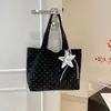 2026 nova bolsa tote grande da moda estilo coreano com bolinhas e adoráveis enfeites de estrela, versátil para carregar no ombro ou na mão