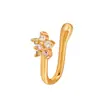 Venda Quente Transfronteiriça Criativo Nariz Clipe Nariz Ornamentos para Homens e Mulheres Europeu e Americano Cobre Incrustado Zircon Flor Amor Nariz Ornamentos Punção-livre Jóias