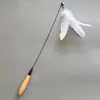 Palo de Juguete para Gatos CFA Transfronterizo Clase Gatos Auto-Entretenimiento Pluma Campana Cabeza Reemplazable Resistente a Mordeduras de Gatito Mango de Madera Maciza Gatos