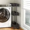 Estante para lavadora, gabinete de almacenamiento lateral estrecho para detergente de lavandería, estante de almacenamiento estrecho multicapa para balcón y baño