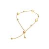 Pulsera Moderna Pequeña de Bolas Doradas para Mujer, Simple Cadena de Bolas de la Fortuna de Acero de Titanio Oro 18K, Separadores para DIY para Amigos