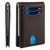 Carteira Masculina Ultrafina Personalizada Carteira Simples Europeia e Americana Casual Clipe para Dólar Rfid Couro de Microfibra Carteira Curta Masculina