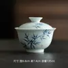 Mi Yan Color Bajo Vidriado Puro Bambú Pintado a Mano Cuenco de Cerámica Hecho a Mano Taza de Té Estilo Japonés Doméstico No Caliente Kung Fu