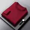 Camiseta Base de Punto de Marca Destacada para Hombre, Suéter de Lana de Cuello Redondo, Suéter Clásico Versátil Anti-Pilling