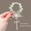 Novo Estilo Chinês Novo Clipe de Cabelo Bola de Flores Feminino Asas Borla Fivela de Rabo de Cavalo Parte de Trás da Cabeça Adorno de Cabelo